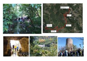 a collage of photos with a map of a park at Le Pietre Ricce B&B in Roccamontepiano