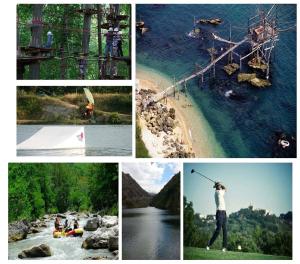 a collage of photos of people on a beach at Le Pietre Ricce B&B in Roccamontepiano