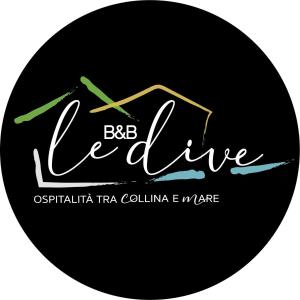 un logo bianco e nero per una linea da spiaggia di B&B Le Dive a Ostra