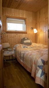 Postel nebo postele na pokoji v ubytování Northen Lights Cabin, Riverside, Mountain view