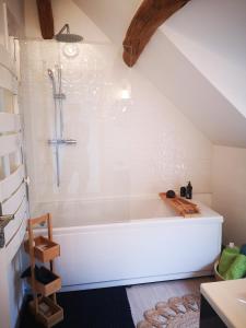 - Baño con bañera blanca en el ático en Le Cosy Sénonais, en Sens