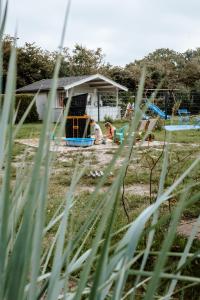 Steffis-Strand-Schule Cuxhaven-Haustiere willkommen-unweit der Salzwiesen und Küstenheide في كوكسهافن: مجموعة من الأطفال يلعبون في ملعب