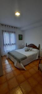 sypialnia z dużym łóżkiem w pokoju w obiekcie PLAZA centro w mieście Biescas