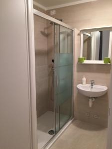 a bathroom with a shower and a sink at Loreto Elite Milano in Milan