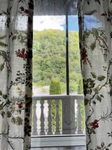 a window with a view of a balcony at Forest Lux in TÄƒuÅ£ii MÄƒgheruÅŸ