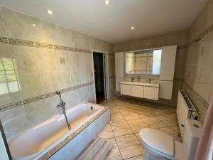 a bathroom with a tub and a toilet and a sink at Le Gite De Malchamps in Spa +48 photos
