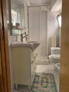 een badkamer met een wastafel en een toilet bij La Libellula in Ortona