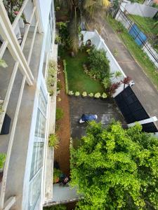 una vista aérea de un jardín en el lateral de un edificio en Aden’s Cave en Panadura