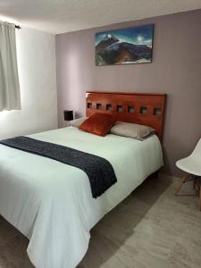 una camera con un grande letto di ANBAROA VILLAS a Tlaxcala de Xicohténcatl
