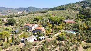 an aerial view of a house in the hills at Agriturismo La Sorgente di Rossi Valentino in Larciano