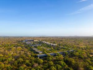 eine Luftansicht eines Gebäudes inmitten eines Waldes in der Unterkunft Hilton Yala Resort in Yala