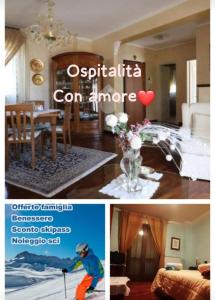 un collage de deux photos d'un salon dans l'établissement A L'Aquila per un sogno, à LʼAquila
