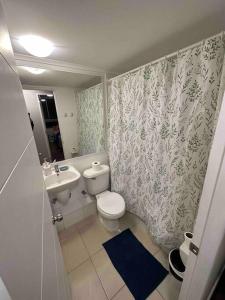a bathroom with a toilet and a sink at Departamento amoblado por dias o meses in Calama