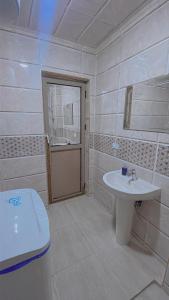 El Mansour Hotel Apartmen 92 في المنصورة: حمام مع مرحاض ومغسلة