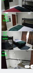 巴雷圖斯的住宿－Pousada do Julio，一张床位的房间和一张床位的房间的两张照片