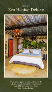 un letto a baldacchino di una camera con un grande letto di Ecoresort Colombo Holandes a Cali