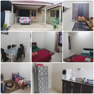 een collage van foto's van een kamer en een huis bij Bambob Homestay and Car Rental in Gambang