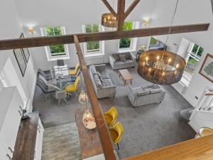an overhead view of the living room of a house at Pass the Keys Yew Tree Stunning Apartment with Sea View in Grange Over Sands