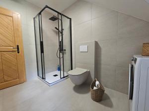 Koupelna v ubytování Apartmány Jezerné