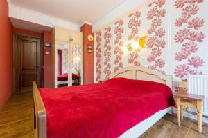 Ένα ή περισσότερα κρεβάτια σε δωμάτιο στο Bakuriani Mgzavrebi 7.Apartamenti