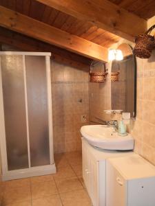 a bathroom with a sink and a shower at Appartamenti Rio Geandola 