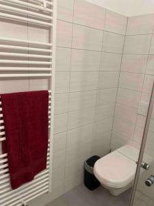 A bathroom at Ruhige, gemütliche 1-Zimmer-Wohnung nahe FFM