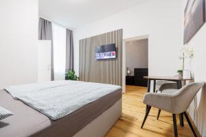 Ένα ή περισσότερα κρεβάτια σε δωμάτιο στο großzügiges App. 2 Schlafzimmer