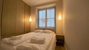 Un pat sau paturi într-o cameră la Stare Miasto Węglarska