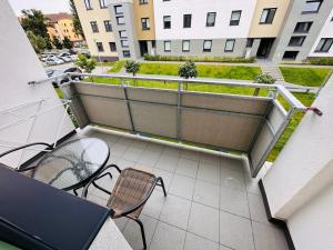 A balcony or terrace at Apartament Neustettin-Polna Szczecinek