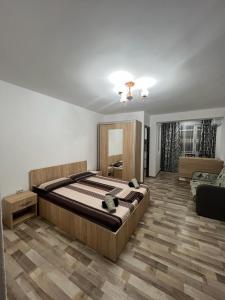 - une chambre avec un grand lit dans l'établissement Apartament o camera Radoi, à Drobeta-Turnu Severin
