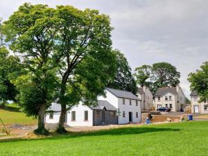 een huis met een boom in een groen veld bij River Cottage in Portglenone