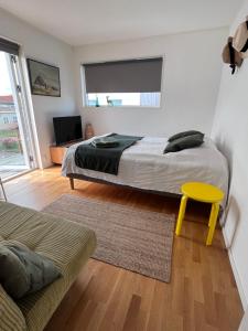 Postel nebo postele na pokoji v ubytování Mellbystrand Björkvägen Apartment