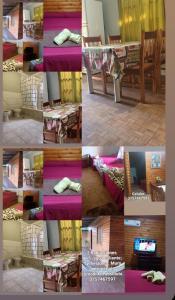 uma colagem de fotografias de um quarto com uma cama e uma mesa em Lo De Jesús em Puerto Iguazú