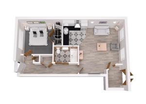 a rendering of a floor plan at Central Mumbles Apartment, Properties By O & G, Incredible Location, Sleeps 4! in The Mumbles