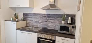 Kuchyň nebo kuchyňský kout v ubytování Sson-Appartments