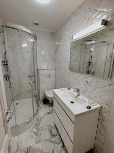 Kúpeľňa v ubytovaní Cazare Vicoveancaa