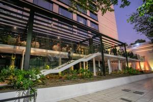 O edifício em que o hotel se localiza