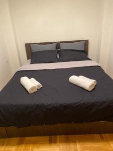 Katil atau katil-katil dalam bilik di Vodno Central Modern Flat M&M Apartments