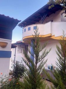 a building with a tree in front of it at Blue Bay Beach Hotel in Koinyra