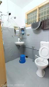 a bathroom with a toilet and a sink at Homestay Laman Dahlia in Kuala Kangsar