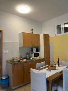 奧米沙利的住宿－Gita，厨房配有水槽和桌椅