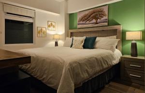 Postelja oz. postelje v sobi nastanitve Torre Pamplona 402 -Nuevo y Cómodo- Apartamento