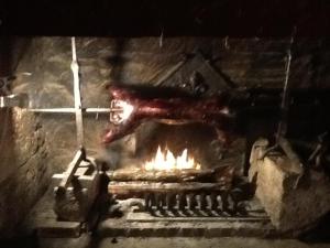 a person jumping over a fire in an oven at une fermette climatisée en pleine nature in Moirax