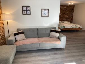 Postel nebo postele na pokoji v ubytování Ferienwohnung Morgengruss