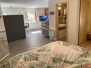 TV a/nebo společenská místnost v ubytování Ferienwohnung Morgengruss