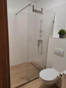 Koupelna v ubytování SzeCu Apartmanház