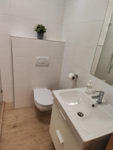 Koupelna v ubytování SzeCu Apartmanház
