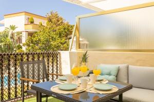 Balkon lub taras w obiekcie OleHolidays 315 Romana Playa primera linea playa