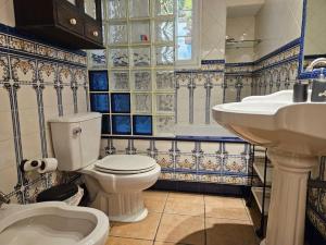 a bathroom with a toilet and a sink at 636A Gran apartamento en pleno centro in Oviedo