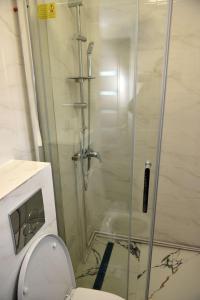 łazienka z kabiną prysznicową i toaletą w obiekcie Mareto House w mieście Turda